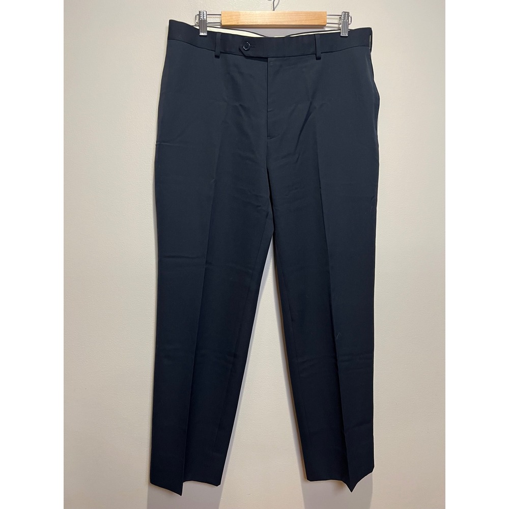 Brooks Brothers 1818 Madison Dress Pants Men 34x30* Navy Blue 100% Wool EUC